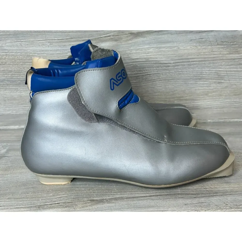 Vintage ASOLO NNN 420 Nordic Cross Country Ski Boots Men's 9.5 Silver